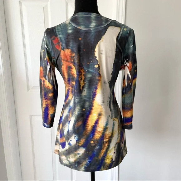 Cartise Cut Out Shoulder Tie Dye Sequins Stretchy Tunic - Picture 4 of 15